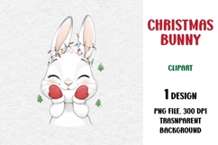Christmas Bunny, Cute Clipart Product Image 1