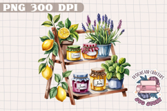 Lemon Sublimation Watercolor PNG Clipart Fruits Flowers Jam Product Image 1