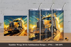 Yellow Truck Tumbler Wrap Sublimation Design 3 Product Image 1