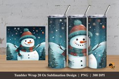 Scandinavian Snowman Tumbler Wrap Sublimation Design 3 Product Image 1