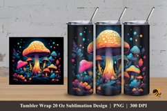 Mushroom Tumbler Wrap Sublimation Design 3 Product Image 1