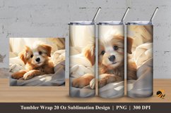 Cute Baby Dog Tumbler Wrap Sublimation Design 3 Product Image 1