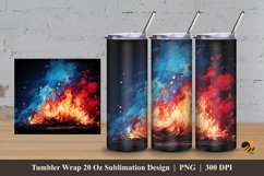Painting Fire Tumbler Wrap Sublimation Design 3 Product Image 1