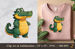 Cute Alligator DTF Sublimation Clipart Design 3 Product Image 1