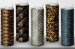 10 Tumbler Straight 20 OZ Sublimation Wickerwork Wrap Design Product Image 3