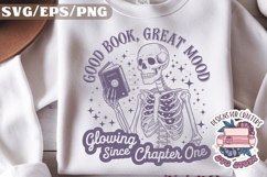 Book Lover Funny Quote Vintage SVG Motivational skeleton Product Image 1