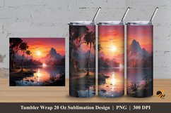 Ancient Sunset Tumbler Wrap Sublimation Design 3 Product Image 1