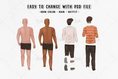 Family clipart with separated skin, Family illustration PNG Product Image 3