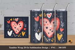 Simple Love Tumbler Wrap Sublimation Design 3 Product Image 1