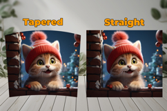 3D Christmas Cat Tumbler Wrap Design Product Image 3