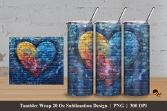 Love at Wall Tumbler Wrap Sublimation Design 3 Product Image 1