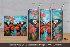 Butterfly Charm Tumbler Wrap Sublimation Design 3 Product Image 1
