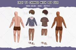Family clipart with separated skin, Family illustration PNG Product Image 2
