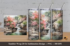 Water Flow River Tumbler Wrap Sublimation Design 3 Product Image 1