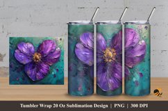 Flower Painting Tumbler Wrap Sublimation Design 3 Product Image 1