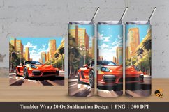 Sport Car At City Tumbler Wrap Sublimation Design 3 Product Image 1