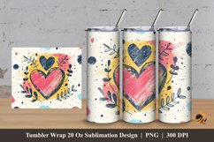 Handdrawn Love Tumbler Wrap Sublimation Design 3 Product Image 1
