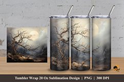 Dry Branch At Night Tumbler Wrap Sublimation Design 3 Product Image 1