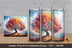 Artistic Tree Tumbler Wrap Sublimation Design 3 Product Image 1