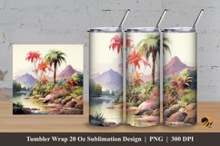 Palm And Nature Tumbler Wrap Sublimation Design 3 Product Image 1