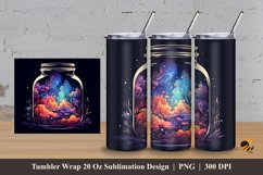 Nebula and Jar Tumbler Wrap Sublimation Design 3 Product Image 1