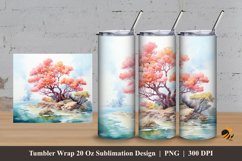 Small Island Tumbler Wrap Sublimation Design 3 Product Image 1