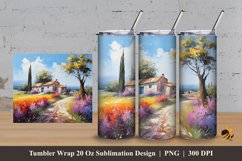 Vacation Villa Tumbler Wrap Sublimation Design 3 Product Image 1