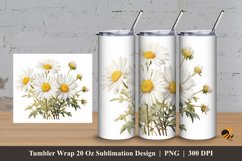 Aster Plant Tumbler Wrap Sublimation Design 3 Product Image 1
