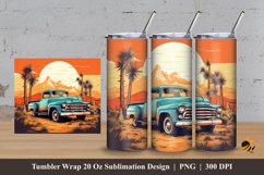 Retro Truck Tumbler Wrap Sublimation Design 3 Product Image 1