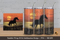 Wildlife Horse Tumbler Wrap Sublimation Design 3 Product Image 1