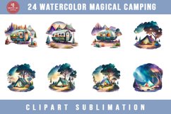 Watercolor Magical Camping Clipart Sublimation Product Image 3