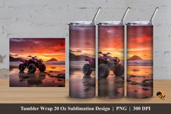 Beach Motorbike Tumbler Wrap Sublimation Design 3 Product Image 1