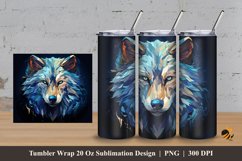 Wolf Fantasy Tumbler Wrap Sublimation Design 3 Product Image 1