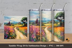 Painting Wheat Field Tumbler Wrap Sublimation Design 3 Product Image 1