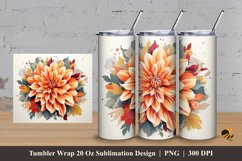 Enchanting Flowers Tumbler Wrap Sublimation Design 3 Product Image 1