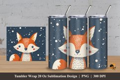 Handdrawn Fox Tumbler Wrap Sublimation Design 3 Product Image 1