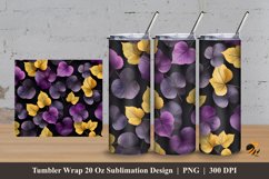 Yellow Purple Tumbler Wrap Sublimation Design 3 Product Image 1