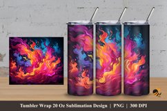Beautiful Fire Tumbler Wrap Sublimation Design 3 Product Image 1