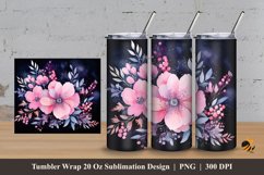 Beauty Floral Tumbler Wrap Sublimation Design 3 Product Image 1