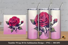Rose Art Tumbler Wrap Sublimation Design 3 Product Image 1