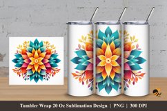 Colorful Blooms Tumbler Wrap Sublimation Design 3 Product Image 1