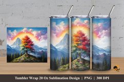 Rainbow View Tumbler Wrap Sublimation Design 3 Product Image 1