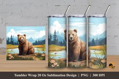 Bear Tumbler Wrap Sublimation Design 3 Product Image 1