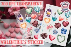 Love sticker Sheet Valentine Day Lovers Funny Heart PNG Product Image 1