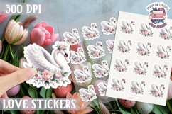 Spring sticker Cute animal with flowers Love PNG Funny Product Image 1