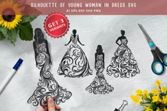 Couple wedding Svg, woman in dress svg, wedding dress Product Image 1