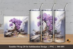 Hill Valley Flower Tumbler Wrap Sublimation Design 3 Product Image 1