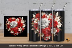 Love Boquet Floral Tumbler Wrap Sublimation Design 3 Product Image 1