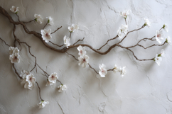 White Cherry Blossom Background Product Image 1
