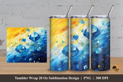 Watercolor Diamond Tumbler Wrap Sublimation Design 3 Product Image 1